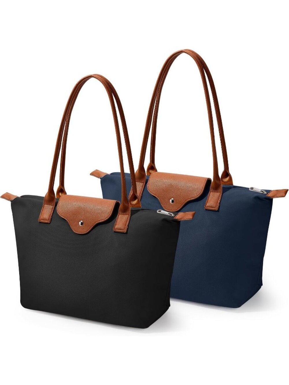👜Women's Black Blue Nylon Tote Bag Large Capacity Shoulder Handbag With Zipper